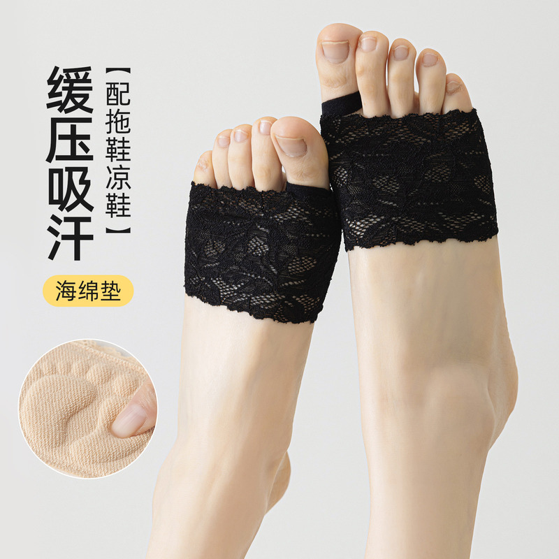 Half-Toe Socks for Women, Invisible Non-Slip Forefoot Socks, New Spring and Autumn Style, Air Cushion High Heel Slippers, Invisible Lace
