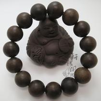 Questyle rare Indonesian Kalimantan old material Black Qinan Agarwood hand string Buddha beads bracelet 15mm15 collectible grade