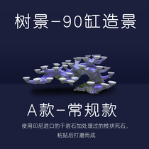 Sea-cylinder-made landscaped tree view tree view dead stone Indonesia Java island stone killagodry rocky coral vat