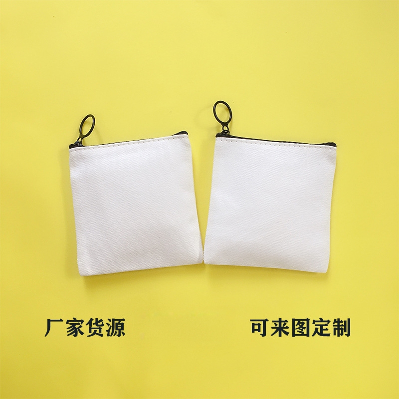 Canvas Bag Coin Purse Blank Bag with Logo Pattern Kidsren's Gift Bag Small Canvas Bag Zipper Bag Student Prizes
