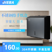 DIEBA black titanium stainless steel paper box wipe hand paper box toilet paper holder towel holder