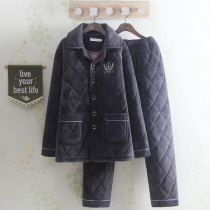 New special mens winter thick warm clip cotton-padded jacket three-layer coral velvet casual can wear home suit