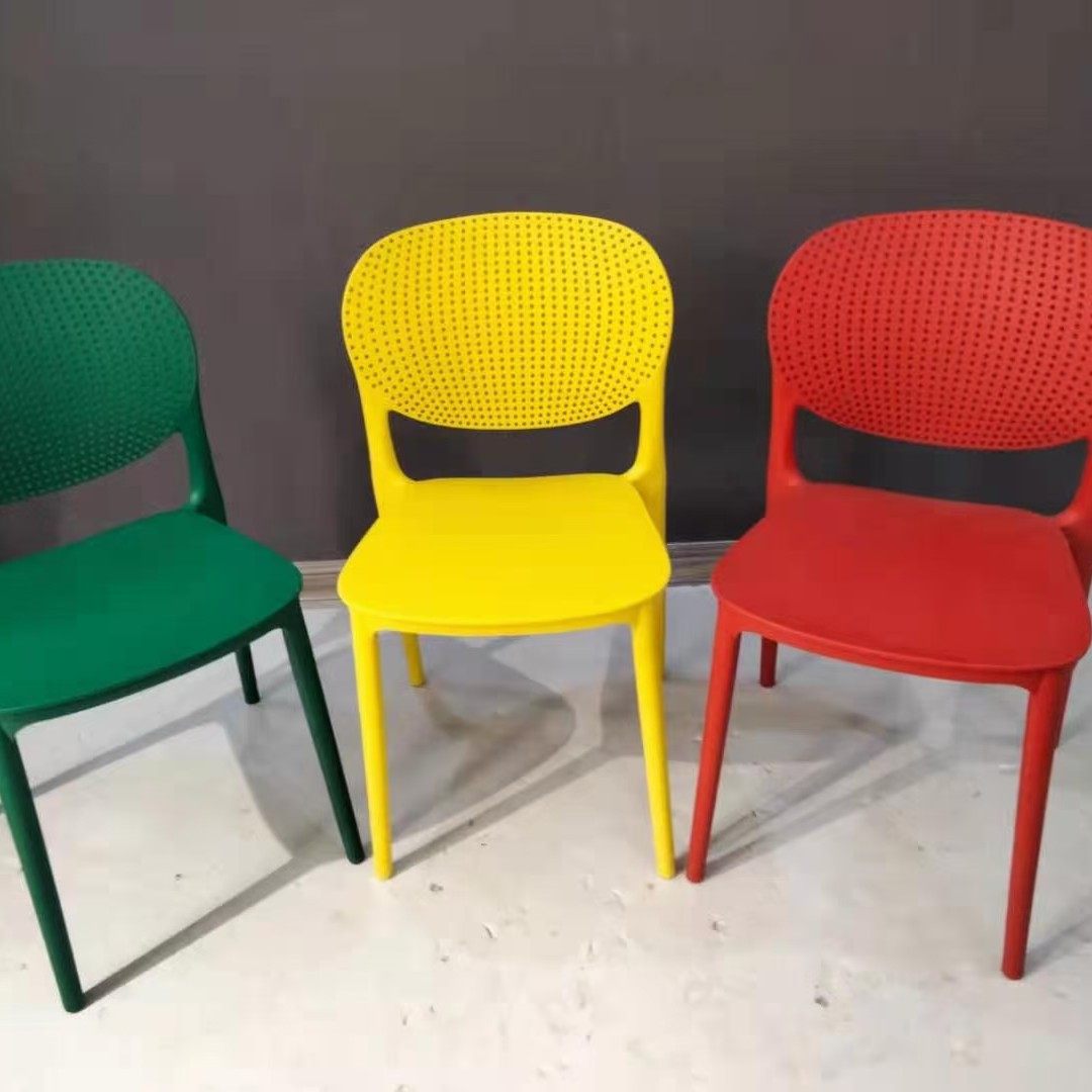 Thickening plastic chair adult simply modern outdoor stacking dining table chair home with Nordic desk stool back