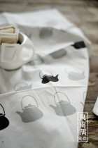 Brief Nordic wind all-cotton teapot dining cushion tea towels in black and white minimalist 100 hitch Gourmet Photography Background Cloth