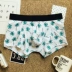 Đồ lót cotton nam, thấp, bó sát, cắt ba chiều, quần lót boxer, đồ lót nam hợp thời trang, thể thao nam, bên trong màu trắng đồ lót nam cotton Vòng eo thấp