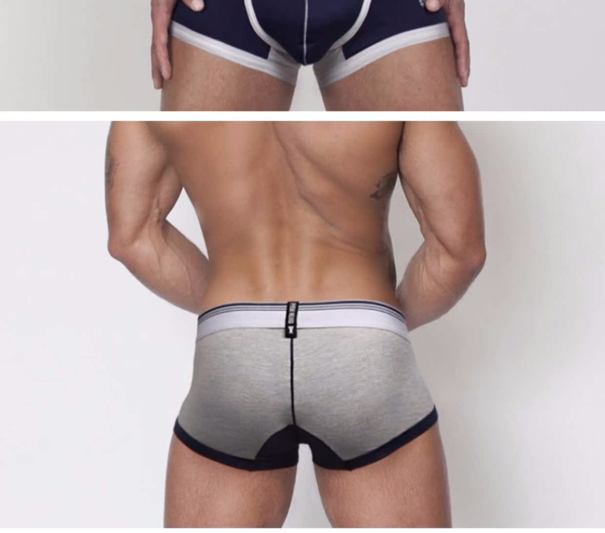 Quần cotton nam Boxer tóm tắt Cotton eo thấp Quần U-Front gợi cảm Quần nam thể thao Boxer quần xì nam độc lạ