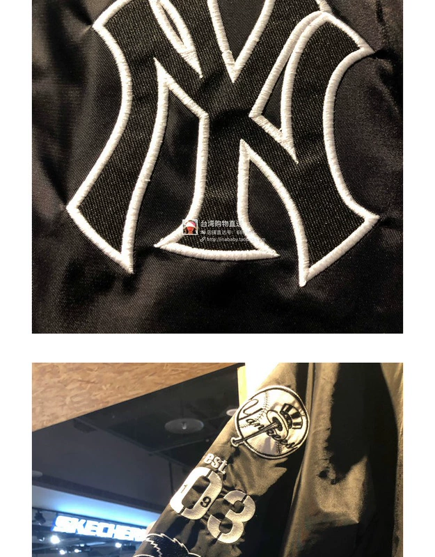 Đài Loan mua mới MLB Yankees đồng phục nam và nữ bóng chày áo khoác đồ đôi nam nữ