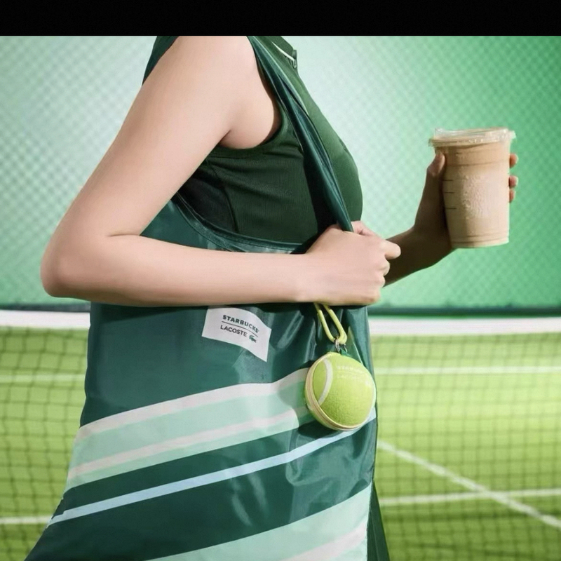 Starbucks Lacoste Co-Branded Tennis-Shaped Bag Hanging Storage Bag Lightweight Foldable Portable Bag Coin Purse Starbucks Lacoste Co-Branded Tennis-Shaped Bag Hanging Storage Bag Lightweight Foldable Portable Bag Coin Purse