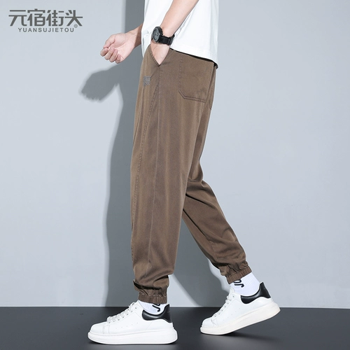 Мужские повседневные брюки, быстросохнущие штаны, оверсайз, свободный крой, осенние, эластичная талия