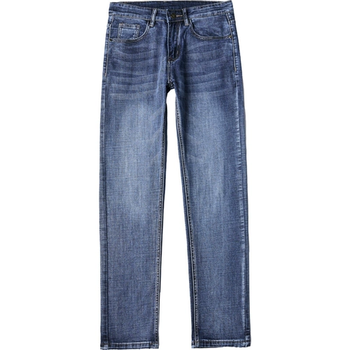 Весенние приталенные джинсы, эластичные элитные штаны для отдыха, свободный прямой крой, осенние