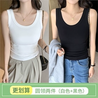 【Модель круглой шеи】 белый+черный