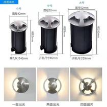 Underground light led outdoor waterproof embedded corner one two and four sides translucent stainless steel underwater underwater spotlight 1w3