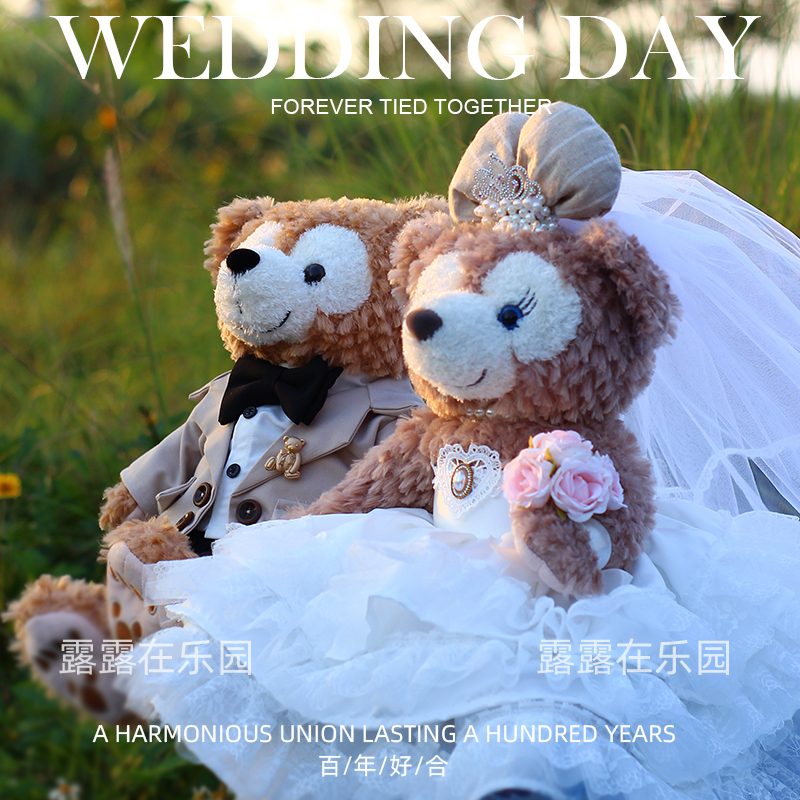 Original 17inch Shirley Rose Crown Wedding Dress Duffy Bear Suit Dress Bed Doll Gift for Best Friend Wedding Present