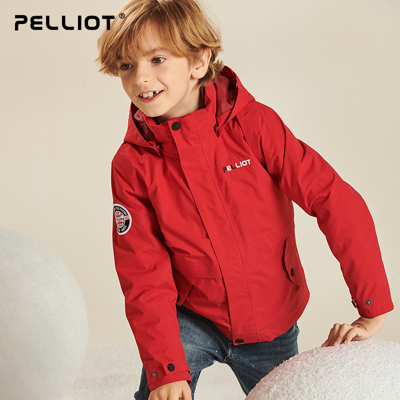 Percy and outdoor children's jackets three-in-one boys and girls plus velvet thick warm two-piece fleece jacket