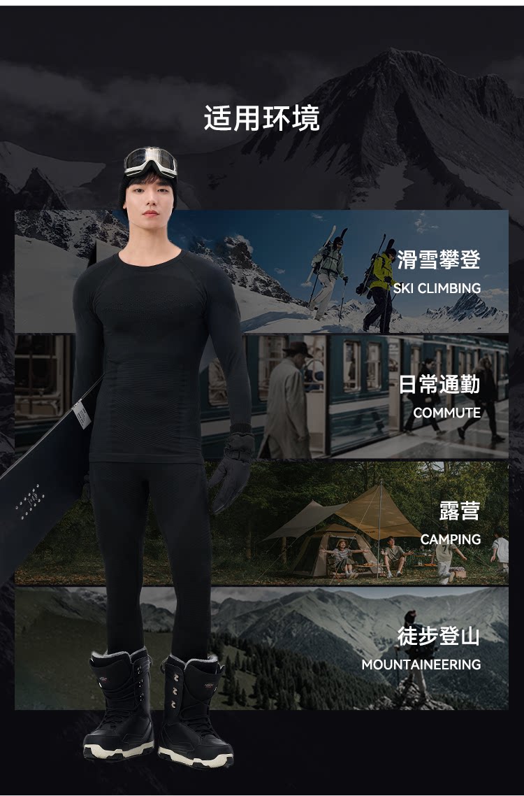 комплект нижнего белья 【p系列】伯希和户外功能内衣男女套装冬季滑雪保暖排汗肌底衣 Pelliot