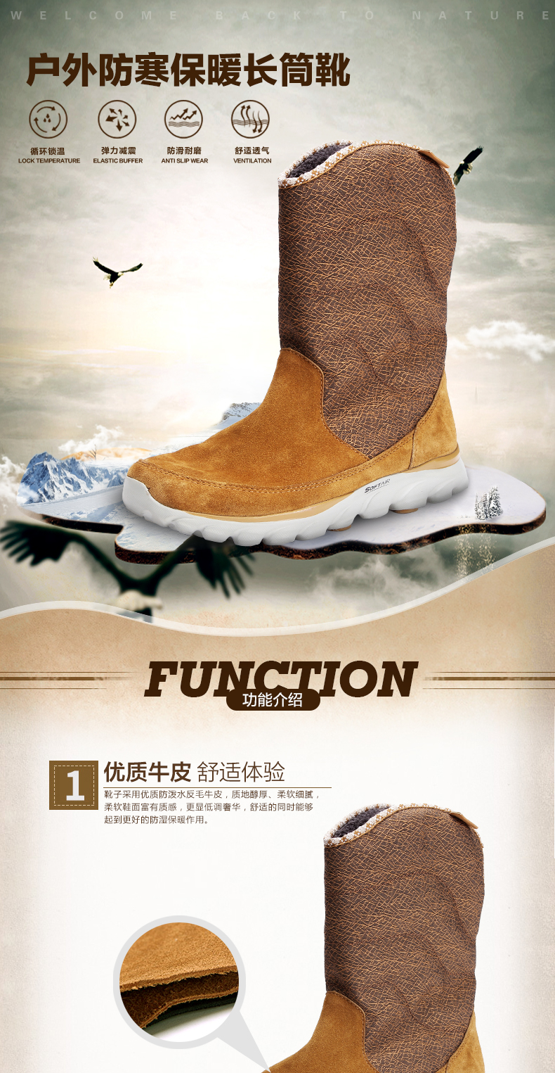 Pháp Pelliot và ngoài trời tuyết khởi động nữ non-slip thoải mái cộng với nhung casual boots dài ấm cao của phụ nữ khởi động