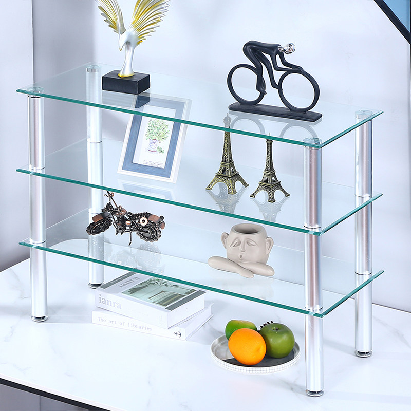 New product display stand gift toy shelf cabinet transparent tempered glass Lego cabinet home living room floor rack