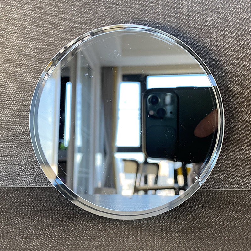 Factory Direct White Glass Mosaic Mirror Glass Frameless Creative Makeup Mirror Handheld Small Mirror Customizable