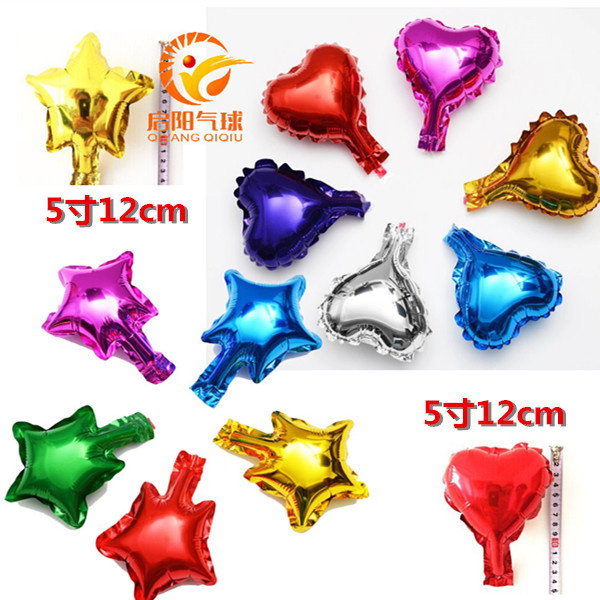 5 inch aluminum foil five-pointed star heart aluminum foil balloon mini balloon birthday party wall decoration embellishment