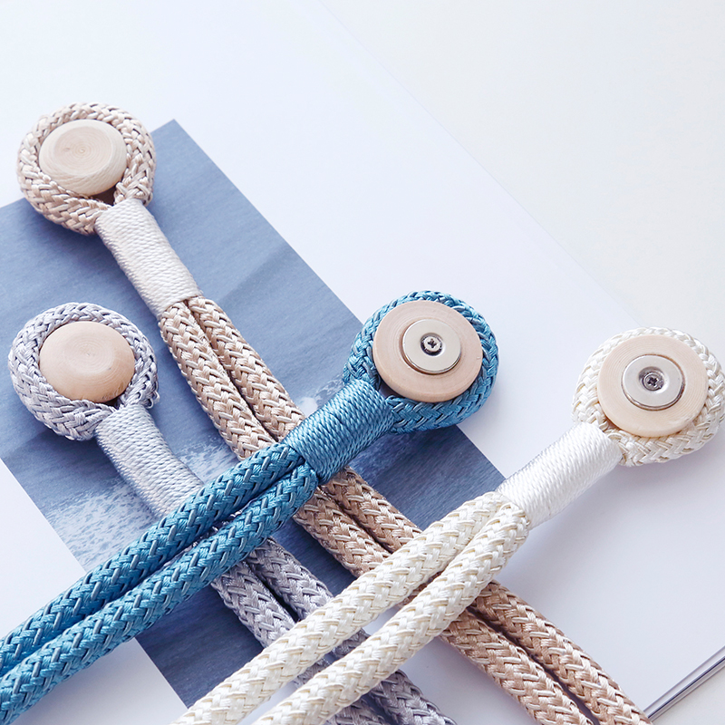 Curtain strapping rope simple modern creative curtain buckle living room European-style magnet strap hook free punching curtain clip