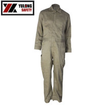 Yulong factory one-piece work clothes one-piece polyester and cotton flame retardant protective clothing polyester and cotton self-extinguishing work clothes from fire