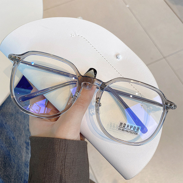 ກອບແວ່ນຕາໂປ່ງໃສ Ultra-light ins style plain face slimming myopia glass glass for women with degree anti-radiation and anti-blue light