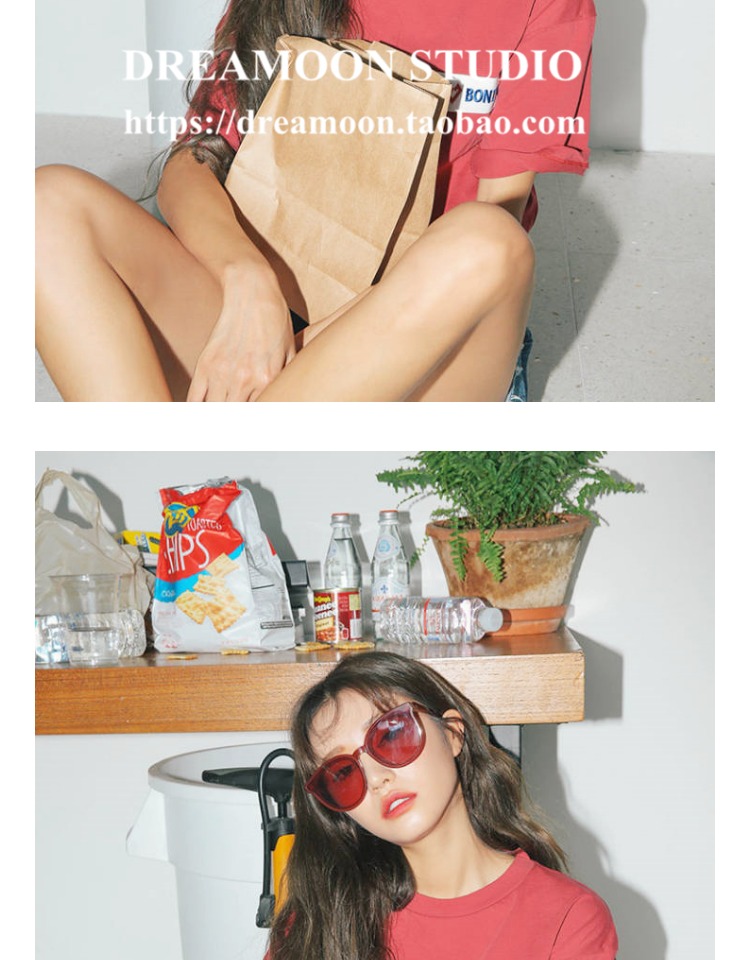 2018 mới hộp lớn kính râm màu đỏ nữ ulzzang phiên bản Hàn Quốc của thủy triều retro Kính râm lưới màu đỏ đường phố đỏ bắn trong gọng kính titan