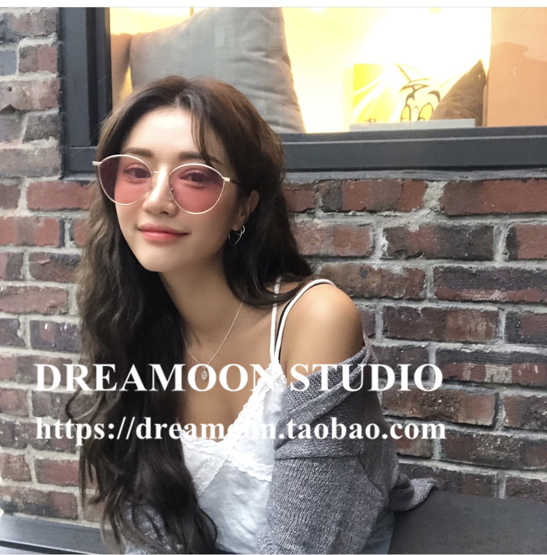 Màu hồng lưới màu đỏ với kính râm nữ đường phố bắn kính nữ thủy triều phiên bản Hàn Quốc của kính râm ulzzang phong cách retro retro kính gentle monster south side