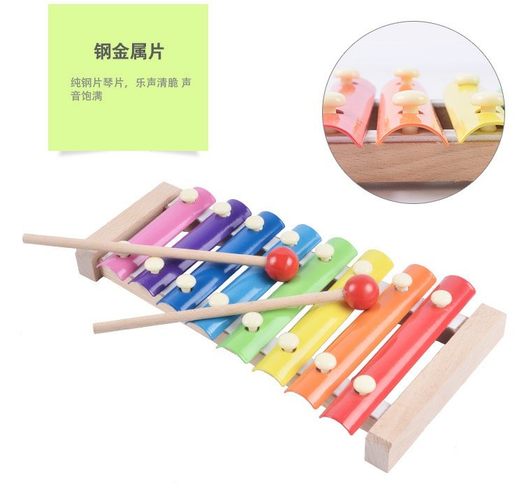 Tay trẻ gõ gõ đàn piano đánh đàn piano tám quãng xylophone nhỏ bằng gỗ 1-2-3 tuổi bộ nhạc cụ cho bé yêu