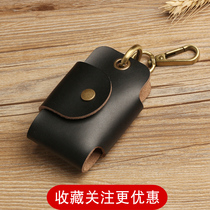  Retro mens multi-function crazy horse leather key bag waist hanging leather key bag mens and womens large-capacity car key chain