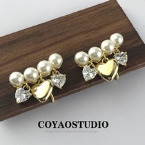 Escape from heart action palace Palace Wind Retro ear clip No earbuts Mosquito Incense Pan Pearl Loving small crowdsourced design Sensation Ear Accessories