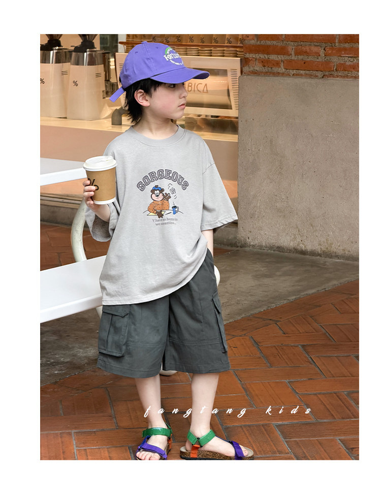 儿童裤子男童工装短裤夏季2026新款中大童男孩休闲宽松薄款五分裤 — 27
