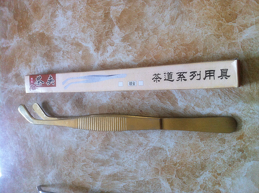 Clip trà tách trà dày thêm dày thép không gỉ trà clip kim loại nhíp clip phụ kiện trà kung fu không phù hợp - Trà sứ ấm pha trà thủy tinh