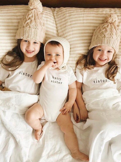 22新款童装夏装婴儿双胞胎姐弟纯棉儿童短袖男女宝宝圆领上衣t恤