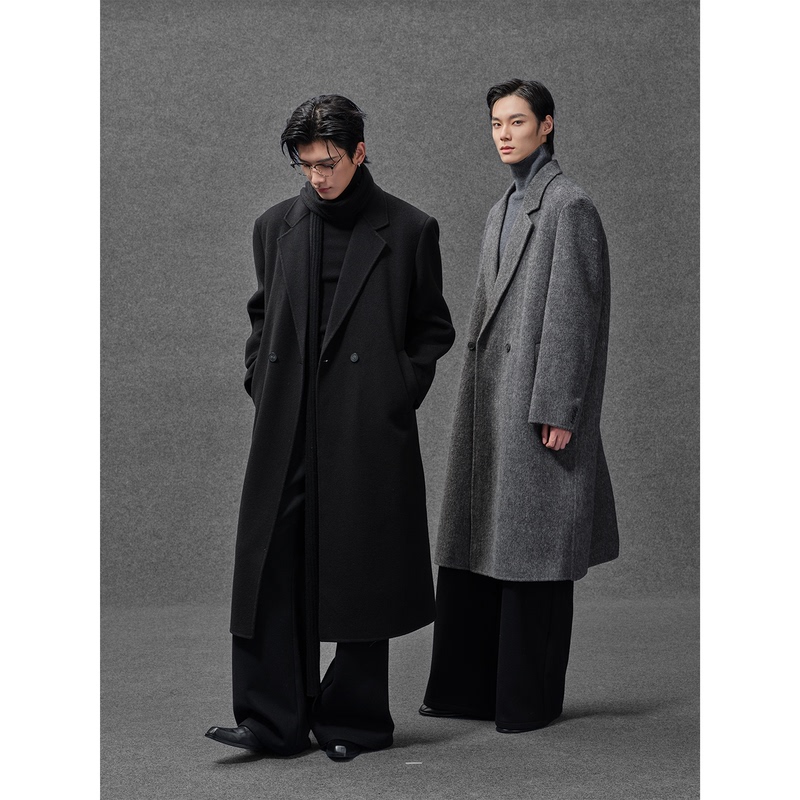 All-Wool/Graphene Goose down Lining/Earl Zhuoer Double-Sided Woolen Coat Men's Shoulder-Padded Long Winter Coat All-Wool/Graphene Goose down Lining/Earl Zhuoer Double-Sided Woolen Coat Men's Shoulder-Padded Long Winter Coat