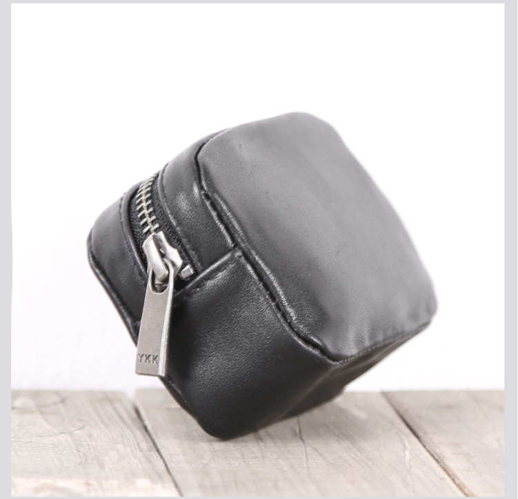 Da bò handmade ví tiền xu thẻ gói túi dữ liệu cáp dữ liệu đồ lặt vặt mini túi lưu trữ - Ví tiền ví cầm tay lv