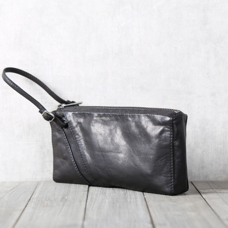 Handmade original leather wallet wallet wallet wallet and goat skin handbag handbag handbag mobile phone bag