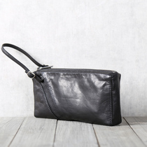  (Nine places in the mountains)Handmade original leather wallet wallet goatskin mens bag handbag horizontal wallet mobile phone bag