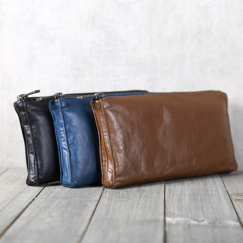 Nine original handmade leather bags in deep mountains wallet wallet card wallet wallet top layer cowhide horizontal wallet