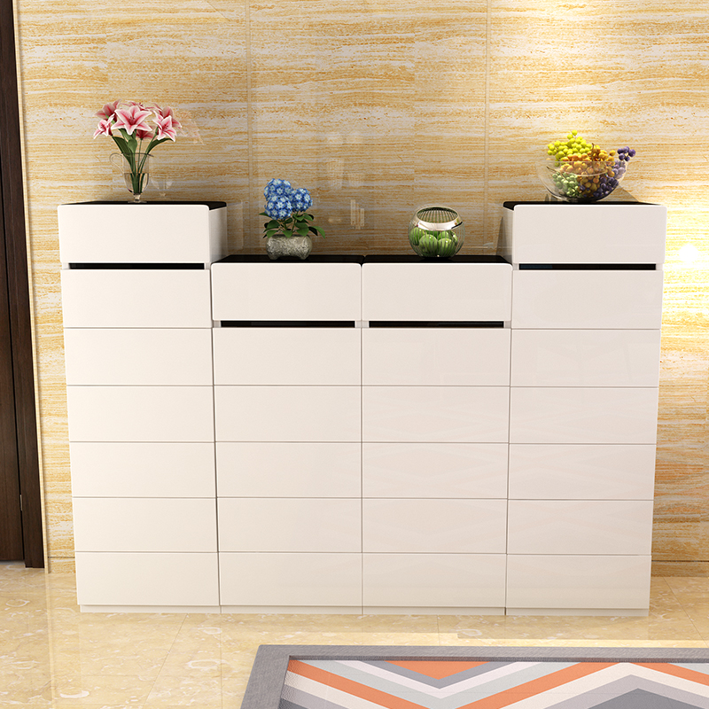 Ultra Thin Paint Shoe Cabinet Simple Modern High And Low