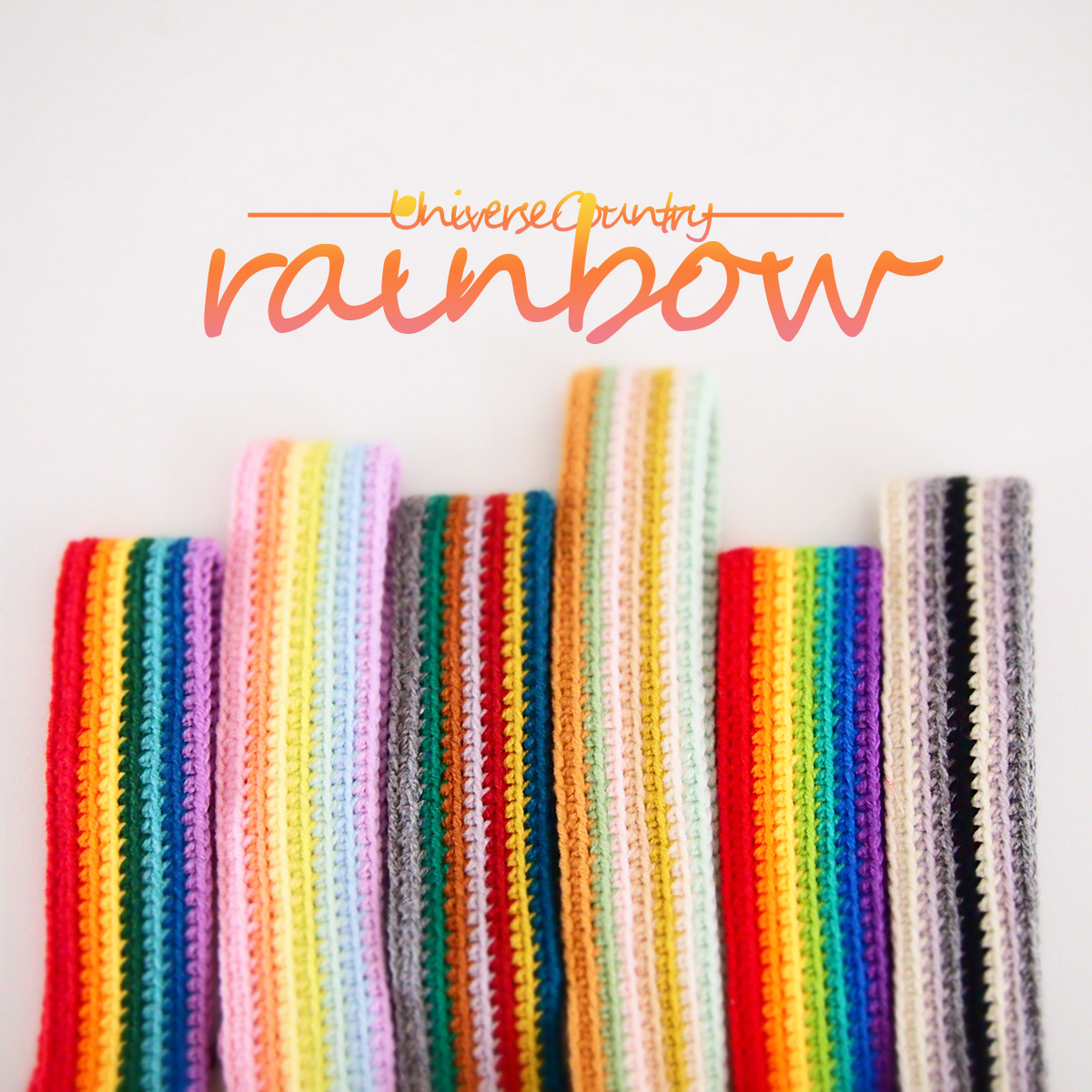 Rainbow stripes of retro cotton hook knife weaving hair decoration