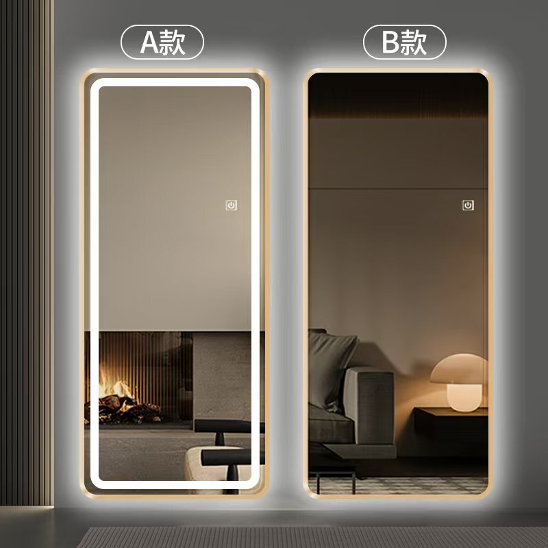 Shujia Source Factory Full-Length Mirror, Smart Led Illuminated Square Long Mirror with Metal Frame, High-Definition
