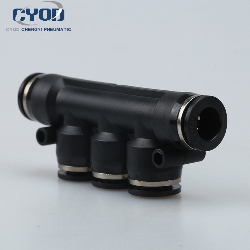 High quality black trachea connector PK-6 five-way connector PK-8 quick plug connector PK-4 PK-10 PK-12