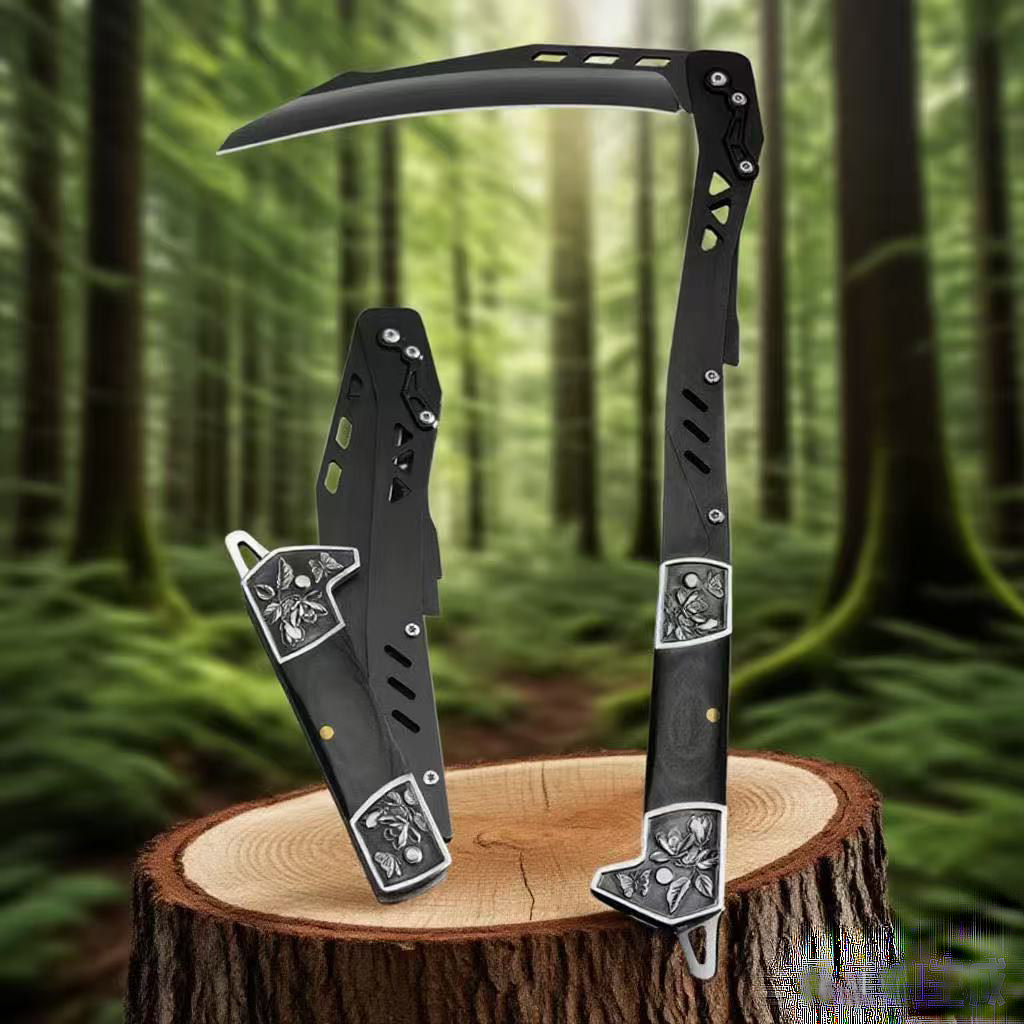 Folding Sickle Outdoor Multifunctional Portable Knife Tool for Wilderness Agriculture, Camping Sharp Garden Sickle