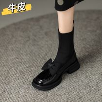 Butterfly boots female elastic socks knitted lean boots spring and autumn single boots rough and sweet autumn autumn new