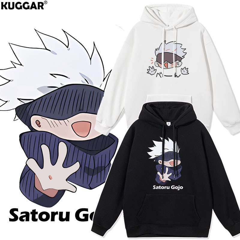 Jujutsu Kaisen Gojo Satoru Sweatshirt Spell Battle Gojo Satoru Hooded Fleece Loose Fit Plus Size