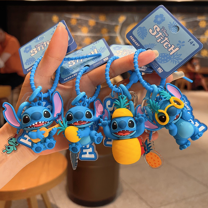 Disney Co-Branded 2026 New Genuine Stitch Pineapple Music Guitar Bag Pendant Car Keychain