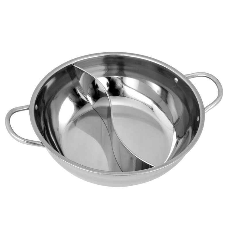 Thickened large capacity stainless steel hot pot mandarin duck pot 3 induction cooker 2 household 4-6 people 5 dry pot 8 pots 10