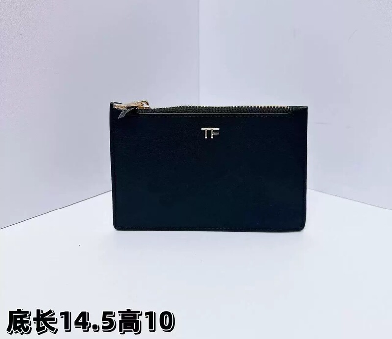 High-End Card Holder, Coin Purse, Document Holder, Tf Black Pu Envelope Bag, Ultra-Thin, High-Value, with Box