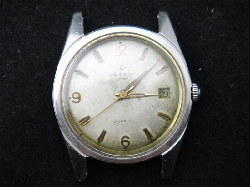 Rare ROSE GOLD SCALE SINGLE CALENDAR SLIM BODY SWITZERLAND 100 WAVE MULTIMALE MECHANICAL WATCH WITH FEW CORE 2409